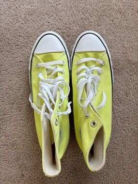 Converse High Top Sneakers Yellow and White
